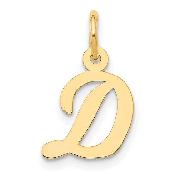 Kazi Luxury 14k Yellow Gold Small Script Letter D Initial Charm - Picture 1 of 4